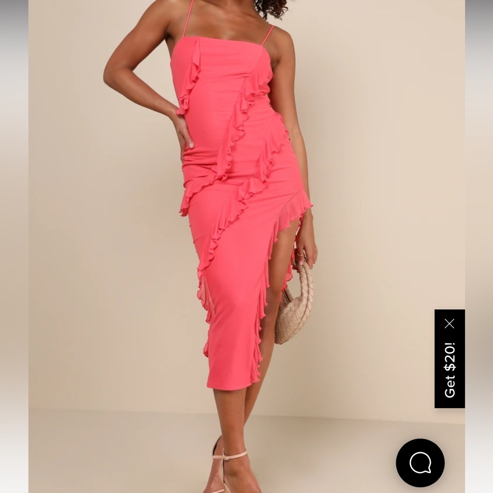 Lulu’s Frill Coral Dress